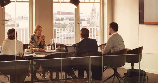 cinclus pharma colleagues in glass conference room