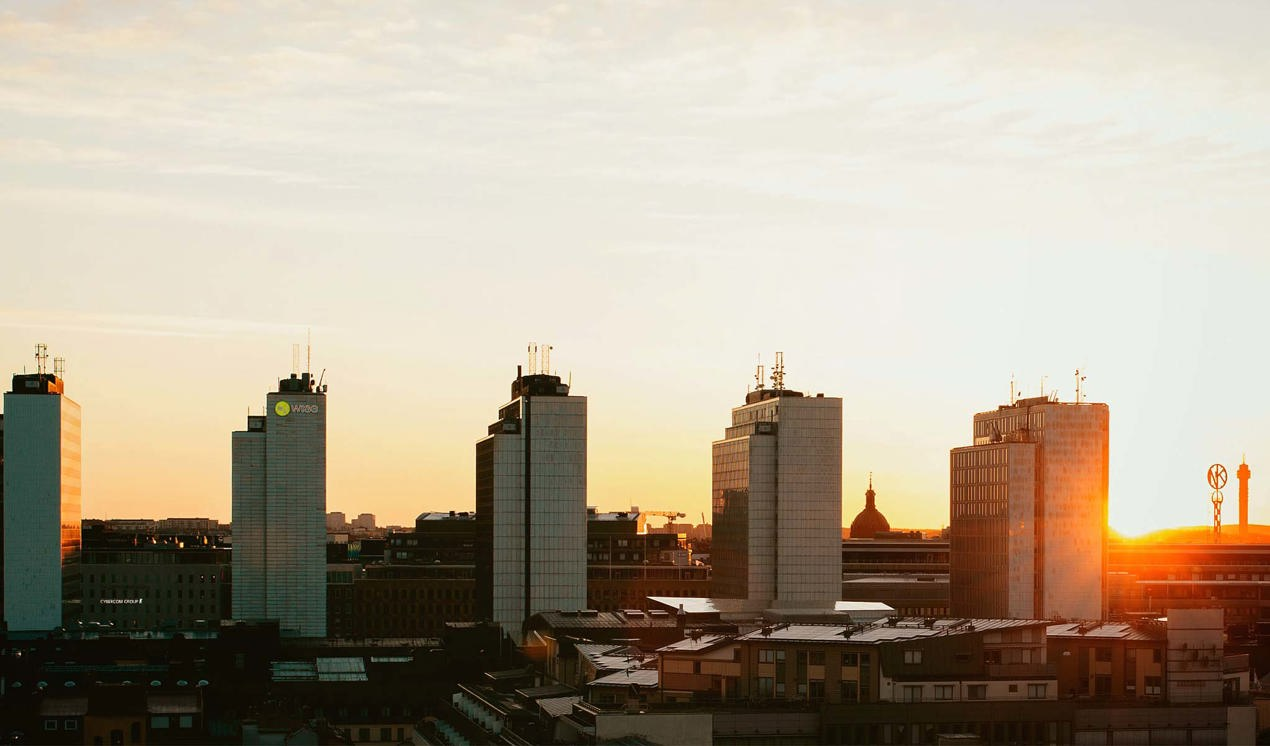 cinclus pharma sunrise over buildings in stockholm